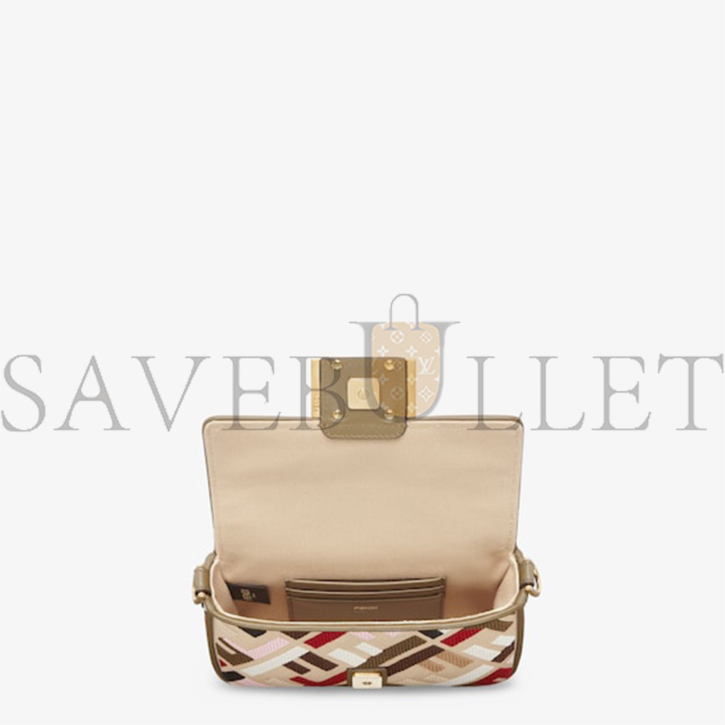 F**di baguette mini canvas bag with multicolor ff embroidery 8bs017anh4f1q6o (20*13*5cm)